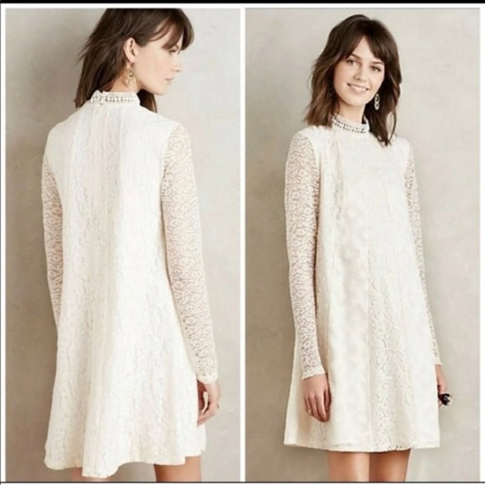 Anthropologie Hd in Paris Lace Cream Dress